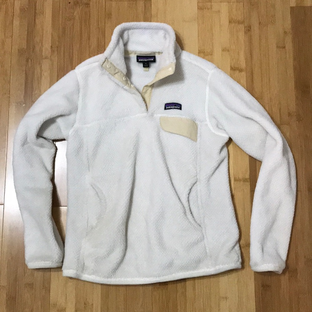 White Patagonia Re-Tool Snap-T Pullover